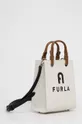 δερμάτινη τσάντα Furla varsity λευκό