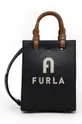 μαύρο δερμάτινη τσάντα Furla varsity Γυναικεία