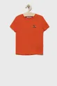 oranžna Otroški bombažen t-shirt Calvin Klein Jeans Fantovski