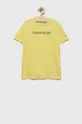 rumena Otroški bombažen t-shirt Calvin Klein Jeans Fantovski