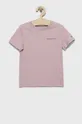 roza Otroški bombažen t-shirt Calvin Klein Jeans Fantovski