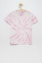 Παιδικό βαμβακερό μπλουζάκι Guess L2YI47.K9RM1 ροζ AW22