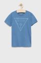 jasny niebieski Guess t-shirt bawełniany dziecięcy Chłopięcy