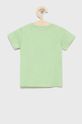 Παιδικό βαμβακερό μπλουζάκι Guess χλωμό πράσινο