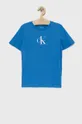 Дитяча бавовняна футболка Calvin Klein Underwear блакитний