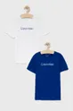 mornarsko modra Otroška bombažna kratka majica Calvin Klein Underwear 2-pack Fantovski
