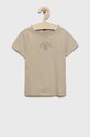 Dětské bavlněné tričko Tommy Hilfiger kulatý béžová KB0KB07542.9BYY