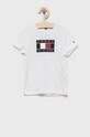 Dětské bavlněné tričko Tommy Hilfiger kulatý bílá KB0KB07602.9BYY