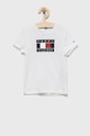 Tommy Hilfiger t-shirt bawełniany dziecięcy nadruk biały KB0KB07602.9BYY