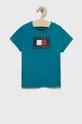τιρκουάζ Παιδικό βαμβακερό μπλουζάκι Tommy Hilfiger Για αγόρια