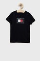 Tommy Hilfiger t-shirt bawełniany dziecięcy nadruk granatowy KB0KB07602.9BYY