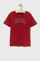 bordowy Jack & Jones t-shirt bawełniany dziecięcy Chłopięcy