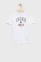 biały Jack & Jones t-shirt bawełniany dziecięcy Chłopięcy