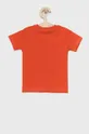 Παιδικό βαμβακερό μπλουζάκι Guess πορτοκαλί
