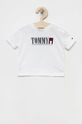 biały Tommy Hilfiger t-shirt bawełniany dziecięcy Chłopięcy