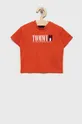 pomarańczowy Tommy Hilfiger t-shirt bawełniany dziecięcy Chłopięcy