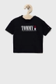 granatowy Tommy Hilfiger t-shirt bawełniany dziecięcy Chłopięcy