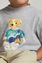 szary Polo Ralph Lauren t-shirt bawełniany dziecięcy Chłopięcy