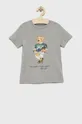 Παιδικό βαμβακερό μπλουζάκι Polo Ralph Lauren γκρί