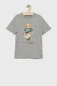 серый Детская хлопковая футболка Polo Ralph Lauren Для мальчиков
