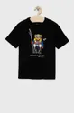 μαύρο Παιδικό βαμβακερό μπλουζάκι Polo Ralph Lauren Για αγόρια