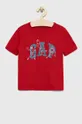 crvena Dječja pamučna majica kratkih rukava GAP Za dječake