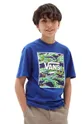 modrá Detské bavlnené tričko Vans Chlapčenský
