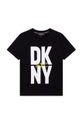 czarny Dkny t-shirt bawełniany dziecięcy Chłopięcy