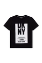 czarny Dkny t-shirt bawełniany dziecięcy Chłopięcy