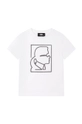 biały Karl Lagerfeld t-shirt bawełniany dziecięcy Chłopięcy