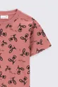 Otroška bombažna kratka majica Coccodrillo roza