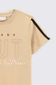 Coccodrillo t-shirt bawełniany dziecięcy beżowy