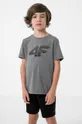 siva Otroška bombažna kratka majica 4F Fantovski