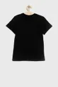 Otroška bombažna kratka majica Kappa črna