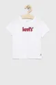 білий Дитяча бавовняна футболка Levi's Для хлопчиків
