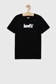 Levi's t-shirt bawełniany dziecięcy nadruk czarny 9EE539.