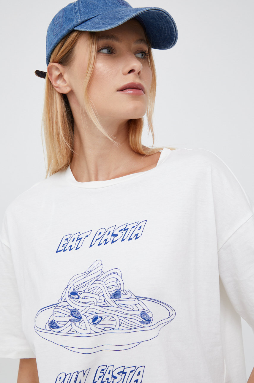fehér Vero Moda pamut póló Női