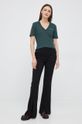 Calvin Klein Jeans t-shirt bawełniany stalowy zielony