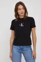 črna Bombažen t-shirt Calvin Klein Jeans