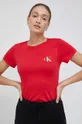 Βαμβακερό μπλουζάκι Calvin Klein Jeans 2-pack κόκκινο