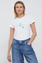 biały Calvin Klein Jeans t-shirt bawełniany J20J219002.9BYY Damski