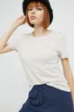 μπεζ Βαμβακερό μπλουζάκι Tommy Jeans Γυναικεία