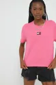 różowy Tommy Jeans t-shirt DW0DW10404.9BYY