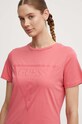 Guess t-shirt bawełniany różowy V2YI07.K8HM0