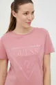 ružová Bavlnené tričko Guess ADELE