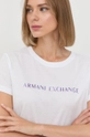 fehér Armani Exchange pamut póló