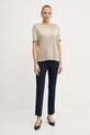 BOSS tricou din amestec de mătase verde 50457656