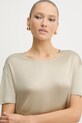BOSS t-shirt z domieszką jedwabiu 50457656 zielony