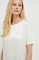 BOSS tricou din amestec de mătase bej 50457656