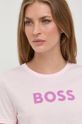 pastelově růžová Bavlněné tričko BOSS